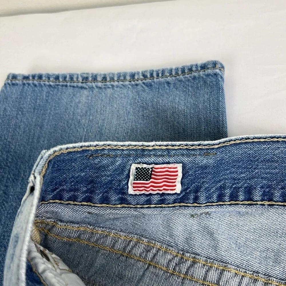 True Religion‎ Men 32 Faded Distressed Straight Flap Pockets Jean